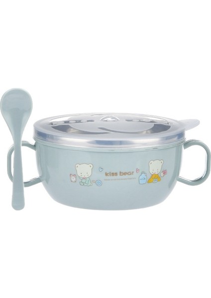 Bebek Mama Kabı Paslanmaz Çelik Yalıtım Kabı Kaşık Seti Çocuk Sofra Takımı Karikatür Baskılı Çocuk Mama Kabı Bpa Içermez 300ML (Yurt Dışından)