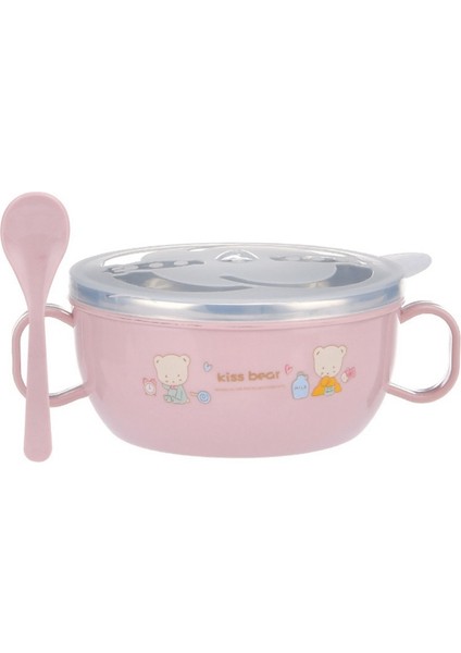 Bebek Mama Kabı Paslanmaz Çelik Yalıtım Kabı Kaşık Seti Çocuk Sofra Takımı Karikatür Baskılı Çocuk Mama Kabı Bpa Içermez 300ML (Yurt Dışından)