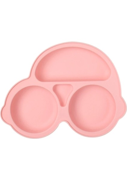 Bebek Silikon Yemek Tabağı Çocuk Besleme Tabağı Katı Araba Yüzü Yürümeye Başlayan Çocuk Sofra Takımı (Yurt Dışından)