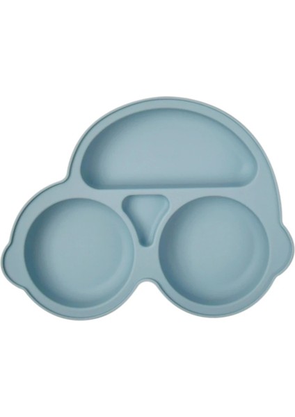 Bebek Silikon Yemek Tabağı Çocuk Besleme Tabağı Katı Araba Yüzü Yürümeye Başlayan Çocuk Sofra Takımı (Yurt Dışından)