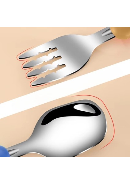 2 Parçalı Çocuk Sofra Takımı 304 Gıda Sınıfı Paslanmaz Çelik Bıçak ve Çatal Bebek Yemek Gereçleri (Yurt Dışından) fiyatları