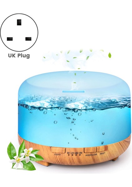 Uçucu Yağ Difüzörü 500ML Nemlendirici Difüzörler Aromaterapi Difüzörü Uzaktan Kumanda Ingiltere Fiş (Yurt Dışından) indirimleri