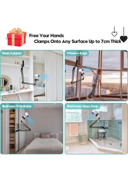 Köpek Saç Kurutucu Tutucu, 360 ° Döndürülebilir Eller Serbest Evcil Hayvan Kurutma Makinesi, Ayarlanabilir Kelepçeli, Çoğu Saç Kurutucusuna Uyuyor (Yurt Dışından) modelleri