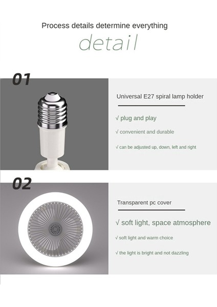 Uzaktan Kumandalı Tavan Fanı ve 30W LED Lamba Fanı Akıllı Sessiz Tavan Fanı E27 Dönüştürücü Taban Gri (Yurt Dışından)