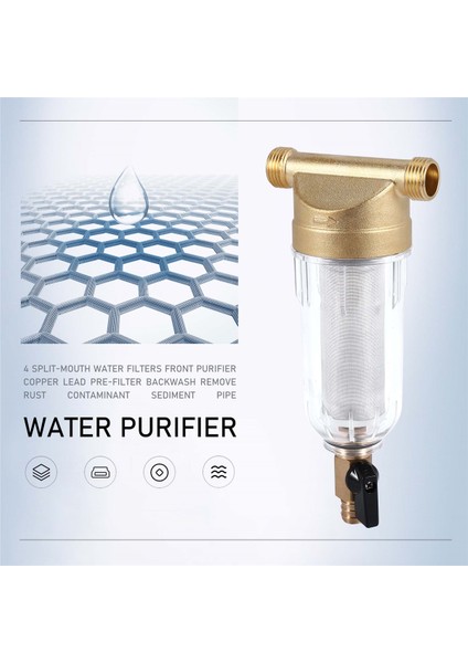 4 Bölünmüş Ağızlı Su Filtreleri Ön Arındırıcı Bakır Kurşun Ön Filtre Geri Yıkama Pas Kirletici Tortu Borusunu Sökün (Yurt Dışından) indirimleri