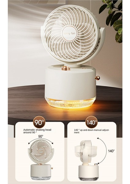 Soğutma Fanı Nemlendirici Masaüstü Fan LED Gece Işığı ile Soğutma Sprey Fanı USB 1800MAH Fan Sessiz Güçlü Rüzgar-B (Yurt Dışından) fiyatları