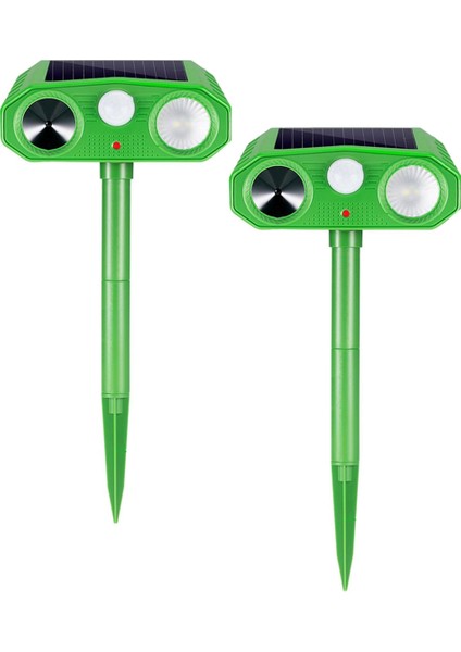 2 Pcs Ultrasonik Hayvan Kurtlayıcı Açık Güneş Hayvan Kovucu Hareket Sensörü LED Flaş Işık Alarmı ile Su Geçirmez (Yurt Dışından)