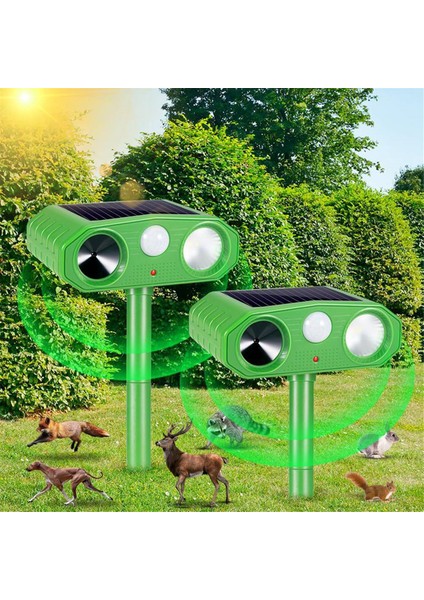 2 Pcs Ultrasonik Hayvan Kurtlayıcı Açık Güneş Hayvan Kovucu Hareket Sensörü LED Flaş Işık Alarmı ile Su Geçirmez (Yurt Dışından) fiyatları