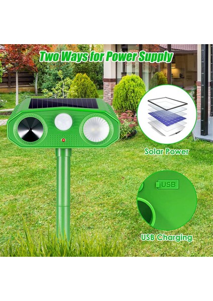 2 Pcs Ultrasonik Hayvan Kurtlayıcı Açık Güneş Hayvan Kovucu Hareket Sensörü LED Flaş Işık Alarmı ile Su Geçirmez (Yurt Dışından) fırsatları