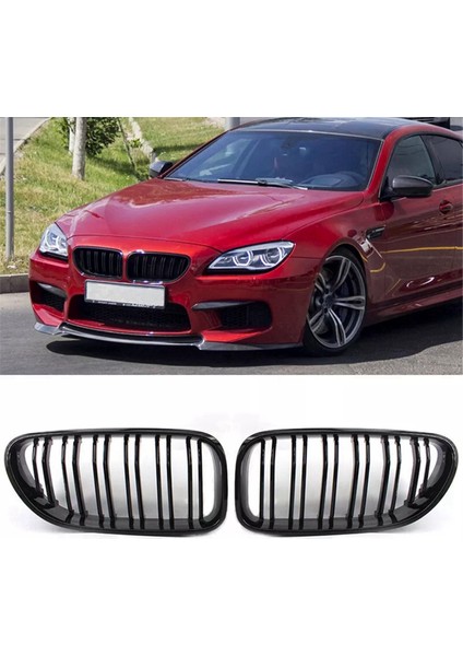Araba Ön Böbrek Çift Hatlı Izgara Spor Izgarası Bmw F06 F12 F13 M6 650I 640I 2012-2018 Parlak Siyah Için Yedek (Yurt Dışından) fırsatları