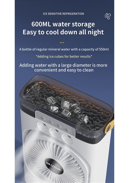 Klima Fanı Taşınabilir Masaüstü Nemlendirici Hanehalkı Ofis Için Renkli Gece Işıkları ile Küçük Hava Soğutucu Fanı, A (Yurt Dışından) fırsatları