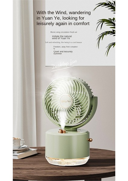 Soğutma Fanı Nemlendirici Masaüstü Fan LED Gece Işığı ile Soğutma Sprey Fanı USB USB 1800MAH Fan Sessiz Güçlü Rüzgar A (Yurt Dışından) indirimleri