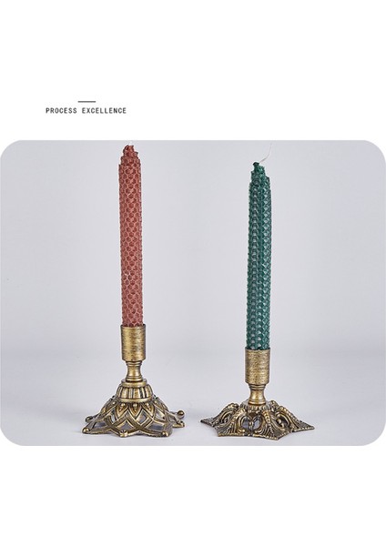 2 Adet Şamdan Tutucular, Şamdan Için Konik Mum Tutucu Altın Pirinç Vintage Mum Metal Çubuk Mum Tutucular (Yurt Dışından)