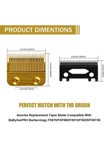 FX802G Babylisspro Clippers Için Yedek Bıçaklar FX870/FXF880/FX810/FX825/FX673N, Altın (Yurt Dışından) modelleri