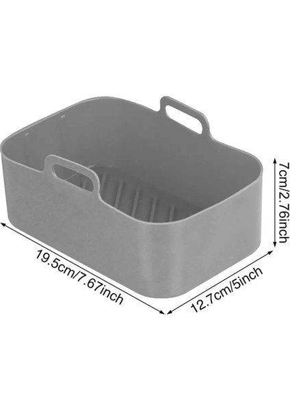 Hava Fritöz Silikon Tencere Yeniden Kullanılabilir Kare Isıya Dayanıklı Kase Taşınabilir Fırın Fırın Tepsisi Pizza Kızarmış Tavuk Izgara Tava (Yurt Dışından)