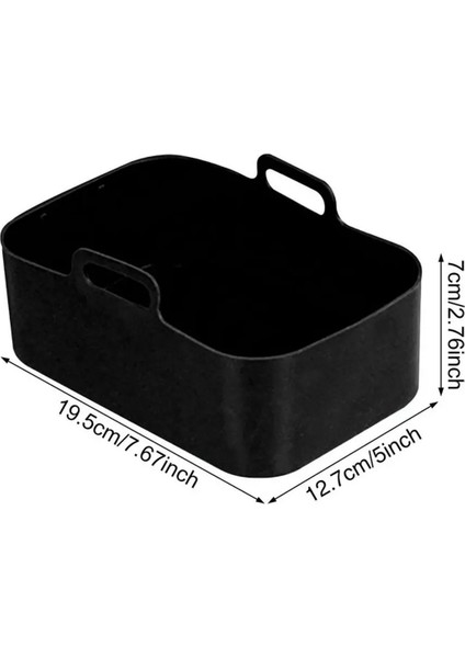 Hava Fritöz Silikon Tencere Yeniden Kullanılabilir Kare Isıya Dayanıklı Kase Taşınabilir Fırın Fırın Tepsisi Pizza Kızarmış Tavuk Izgara Tava (Yurt Dışından) fiyatları