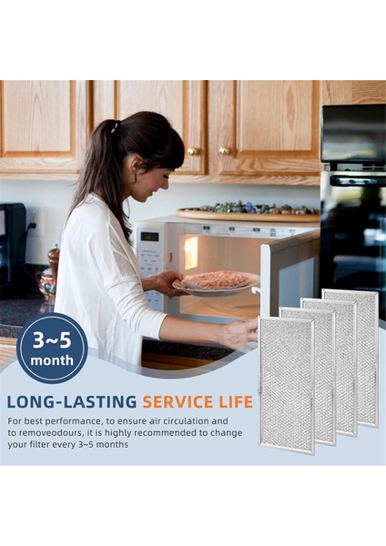 4pcs W10208631A Mikrodalga Gres Filtresi Alüminyum Örgü Filtresi Ge Maytag Mikrodalgaları Filtrenin Değiştirilir (Yurt Dışından) modelleri