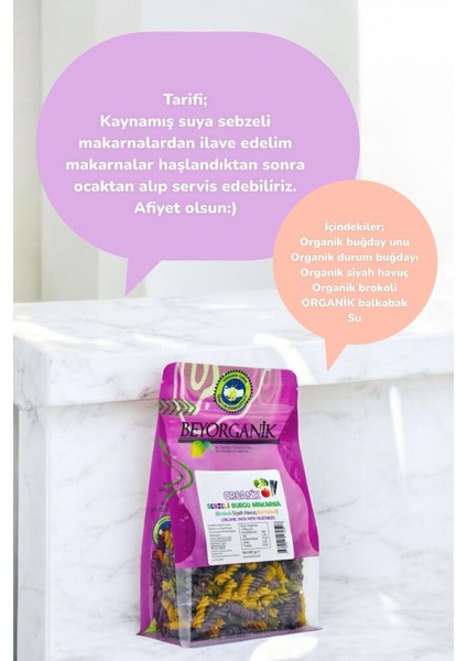 Organik Sebzeli Makarna Seti 2'li 720 gr Ispanak Pancar Balkabağı Katkısız Yerli Üretim
