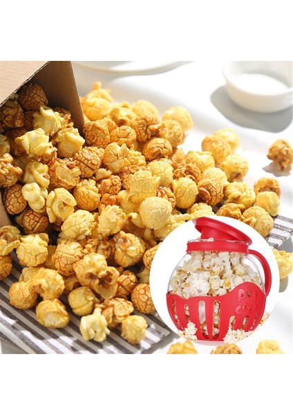 Patlamış Mısır Üreticisi Mikrodalga Atıştırmalık Patlamış Mısır Hava Poppers 2.25 Litre Patlamış Mısır Kase Borosilikat Mutfak Aksesuarları, Kırmızı (Yurt Dışından) fiyatları