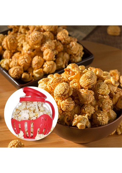 Patlamış Mısır Üreticisi Mikrodalga Atıştırmalık Patlamış Mısır Hava Poppers 2.25 Litre Patlamış Mısır Kase Borosilikat Mutfak Aksesuarları, Kırmızı (Yurt Dışından) fırsatları