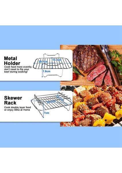 6pcs Ninja Foodi AF300UK AF400UK Için 6pcs Çift Sepet Airfryer Parçaları, Tower T17088, Anında Salter Çift Bölge Derin 7.6l-9.6l (Yurt Dışından) modelleri