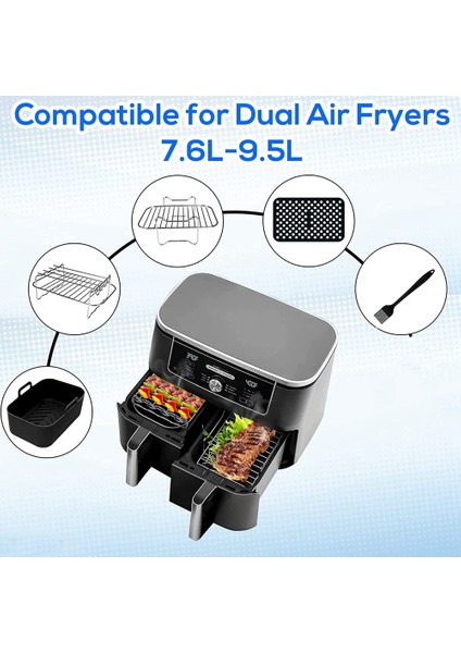 6pcs Ninja Foodi AF300UK AF400UK Için 6pcs Çift Sepet Airfryer Parçaları, Tower T17088, Anında Salter Çift Bölge Derin 7.6l-9.6l (Yurt Dışından) fırsatları