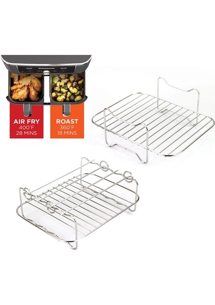 Hava Fritöz Şiş Rafı ve Ninja Foodi Izgara Için Buharlama Rafı Ev Mutfak Fırın Ocak Aksesuarları Için Paslanmaz Çelik (Yurt Dışından) fiyatları