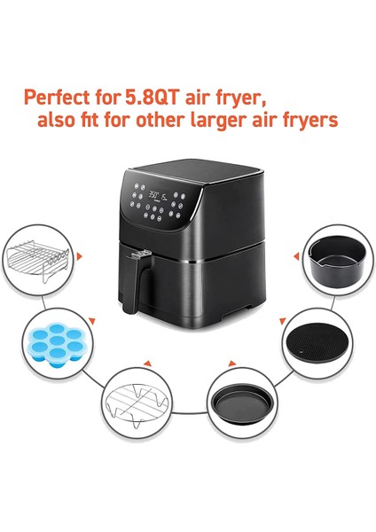 Çift Hava Fritözü Için 6pcs Hava Fritöz Aksesuarları, 4 Barbekü Çubuğu ile Çok Katmanlı Kurutucu Rafı, Kek Tavası, (8 Inç) (Yurt Dışından) fırsatları