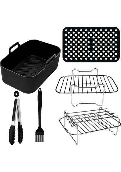 6 Adet Çift Sepet Hava Fritöz Parçaları Çift Bölge Derin 7.6l-9.5l Izgara ve Pişirme Için (Yurt Dışından)