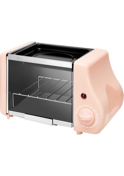 Mini Elektrikli Fırın Kızartma Tost Makinesi Pişirme Makinesi Biftek Kızarmış Yumurtalar Omlet Tavan Zamanlayıcısı Ab Fiş Pembe (Yurt Dışından)