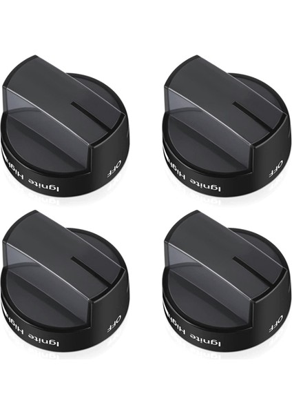 4x W10339442 Soba Düğmesi, Ocak Yüzey Brülör Kontrol Düğmeleri Siyah Yerini WPW10339442 PS11753188 (Yurt Dışından)