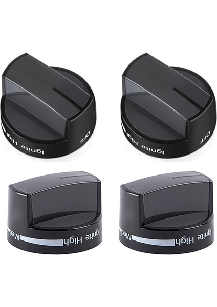 4x W10339442 Soba Düğmesi, Ocak Yüzey Brülör Kontrol Düğmeleri Siyah Yerini WPW10339442 PS11753188 (Yurt Dışından) modelleri