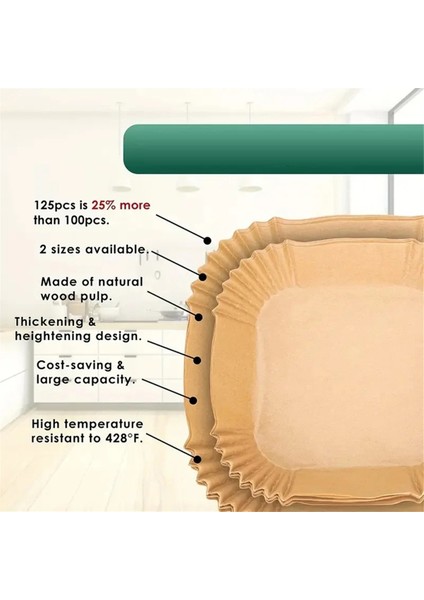 125PCS Için Silikon Yağ Kağıdı Hava Fritöz Gıda Silikon Yağı Sıcaklık Emici Kağıt Pasça Parçaları (Yurt Dışından) fiyatları