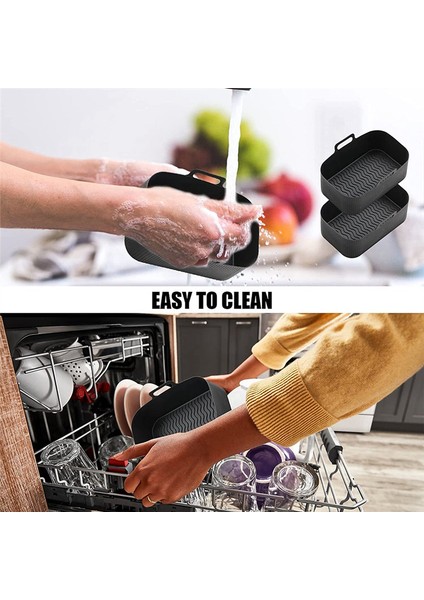 Ninja Air Fritöz Ikili Için Hava Fritöz Yatırları, Ninja Hava Fritöz Aksesuarları Için Yeniden Kullanılabilir Hava Fritöz Silikon Astarı, Siyah (Yurt Dışından) fiyatları