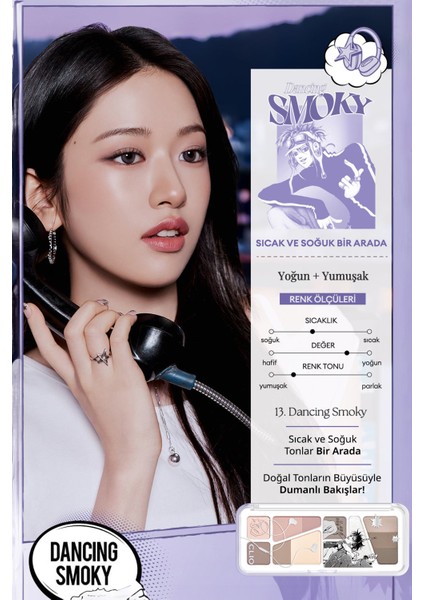 Hafif Dokulu Yoğun Renklere Sahip Göz Farı Paleti CLIO Pro Eye Palette Air (13 Dancing Smoky) modelleri