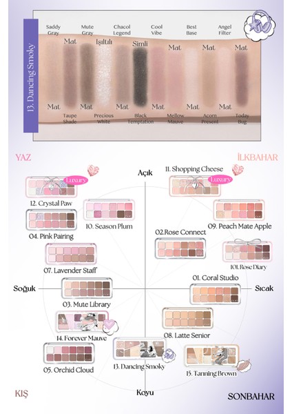 Hafif Dokulu Yoğun Renklere Sahip Göz Farı Paleti CLIO Pro Eye Palette Air (13 Dancing Smoky) indirimleri