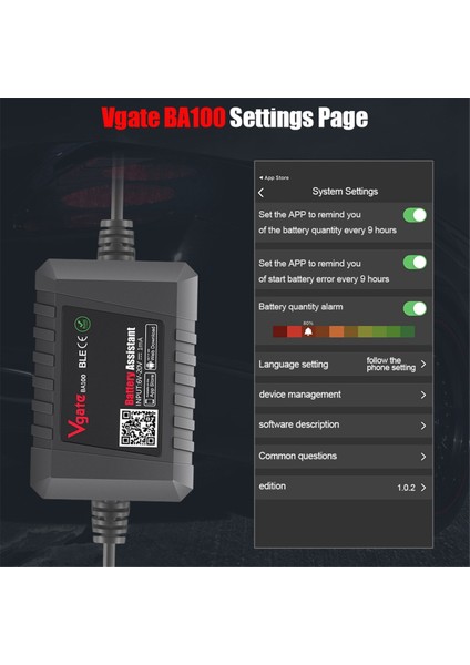 BA100 12V Araç Akü Test Cihazı Monitörü Bluetooth 4.0 Araç Akü Asistanı Monitörü (Yurt Dışından) fırsatları