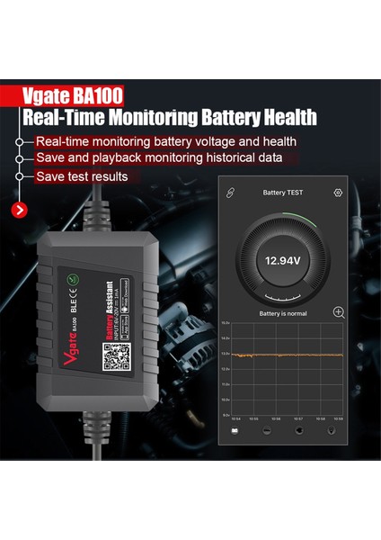 BA100 12V Araç Akü Test Cihazı Monitörü Bluetooth 4.0 Araç Akü Asistanı Monitörü (Yurt Dışından) indirimleri