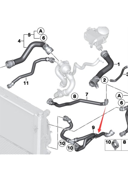17127596839 Bmw F20 F30 F35 125I 320LI 328LI Için Otomatik Motor Soğutma Radyatör Boru Hortumu (Yurt Dışından) fırsatları