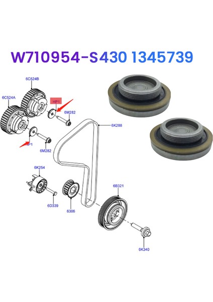 2 Adet Araba Zamanlama Dişli Tapası 1345739 W710954-S430 Ford Ecosport Fiesta Taurus Kuga Mondeo Focus Eksantrik Mili Dişli Kapağı (Yurt Dışından) fiyatları