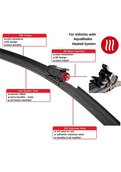 1 Takım Araba Ön Cam Silecek Lastiği Takımı Isıtmalı Yıkayıcı ile 31689264 Volvo XC60 2018-2023 31490720 31689263 (Yurt Dışından) indirimleri