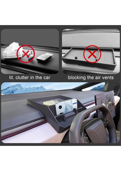 Tesla Cybertruck 2024 Için Orta Konsol Düzenleyici Ekran Arkası Depolama Tepsisi Gösterge Paneli Gizli Kutu Aksesuarları (Yurt Dışından) fiyatları