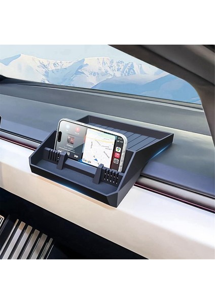 Tesla Cybertruck 2024 Için Orta Konsol Düzenleyici Ekran Arkası Depolama Tepsisi Gösterge Paneli Gizli Kutu Aksesuarları (Yurt Dışından) modelleri