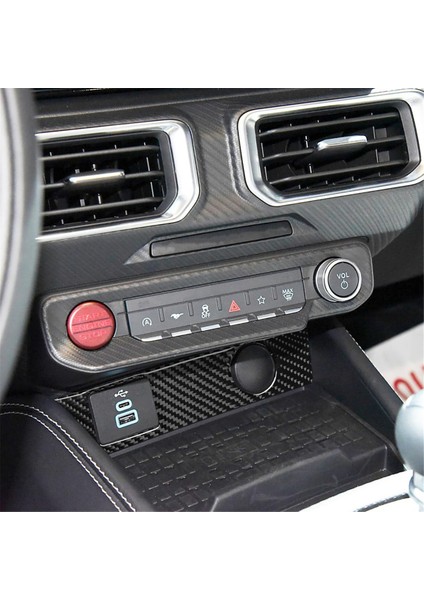 Ford Mustang Gt 2024 2025 Araba Orta Konsol USB Şarj Paneli Kapağı Döşeme Iç Aksesuarlar Için Karbon Fiber (Yurt Dışından) indirimleri