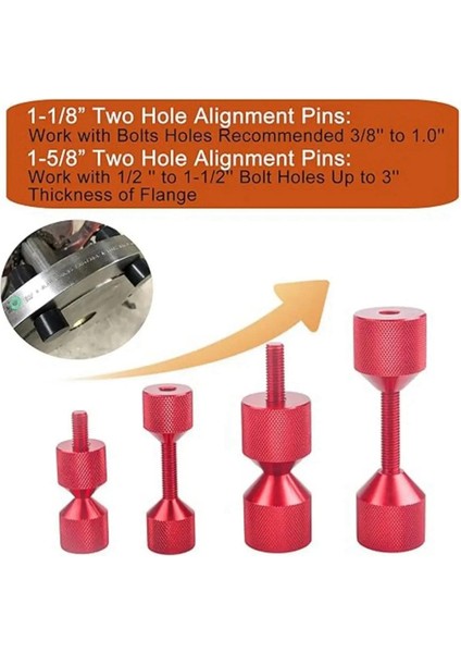 4 Adet Alüminyum Flanş Iki Delikli Pimler 1-1/8 Inç Iki Delikli Hizalama Pimleri ve 1-5/8 Inç Çıkarılabilir Flanş Kırmızı (Yurt Dışından) indirimleri