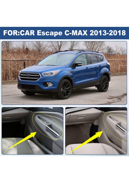 Araba Ön Kapı Pencere Camı Kaldırma Anahtarı Paneli Trim Kapağı Ford Escape C-Max 2013-2018 Abs Karbon Fiber Çerçeve Sağ (Yurt Dışından) fırsatları