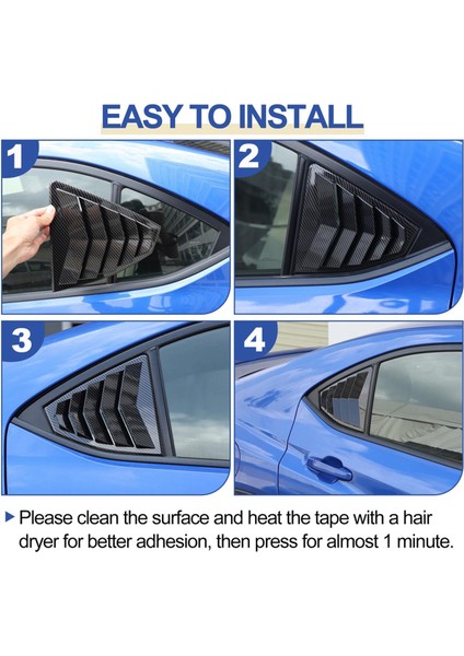 Subaru Wrx 2022 2023 2024 Arka Yan Pencere Panjurları Arka Yan Pencere Panjurları Havalandırma Menfezi Kepçesi Gölgelik Kapağı (Yurt Dışından) indirimleri