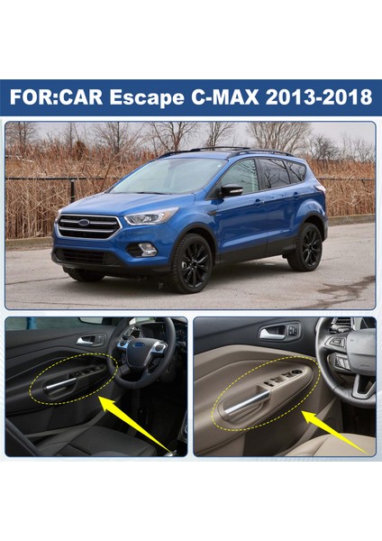 Araba Ön Kapı Pencere Camı Kaldırma Anahtarı Paneli Trim Kapağı Ford Escape C-Max 2013-2018 Abs Karbon Fiber Çerçeve Sol (Yurt Dışından) fırsatları