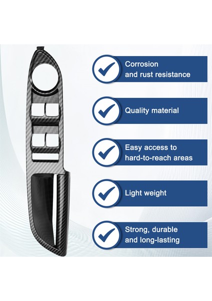 Araba Ön Kapı Pencere Camı Kaldırma Anahtarı Paneli Trim Kapağı Ford Escape C-Max 2013-2018 Abs Karbon Fiber Çerçeve Sol (Yurt Dışından) indirimleri