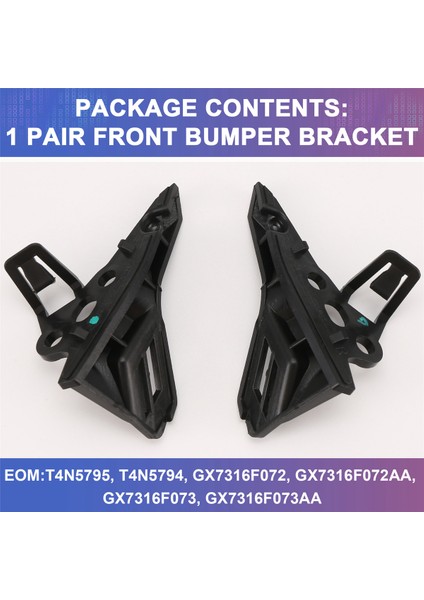 1 Çift Ön Tampon Destek Montaj Tutucu Braketi T4N5795 T4N5794 Jaguar Xe 2016-2020 GX7316F072 GX7316F073 (Yurt Dışından) fırsatları
